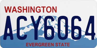WA license plate ACY6064
