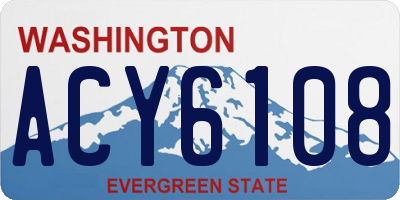 WA license plate ACY6108