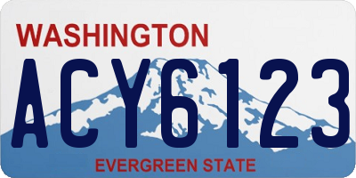 WA license plate ACY6123