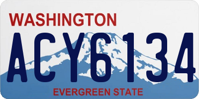 WA license plate ACY6134