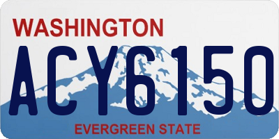 WA license plate ACY6150