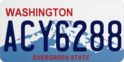 WA license plate ACY6288
