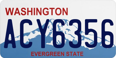 WA license plate ACY6356
