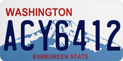 WA license plate ACY6412