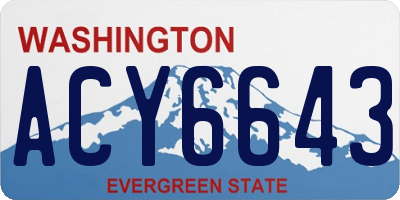WA license plate ACY6643