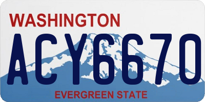 WA license plate ACY6670