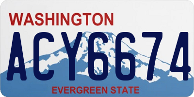 WA license plate ACY6674
