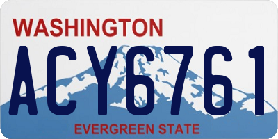 WA license plate ACY6761
