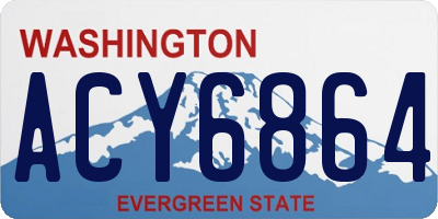 WA license plate ACY6864