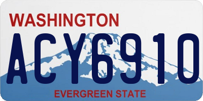 WA license plate ACY6910