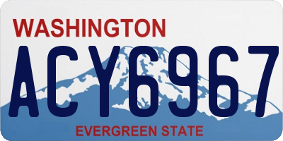 WA license plate ACY6967