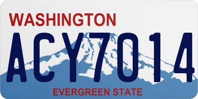 WA license plate ACY7014