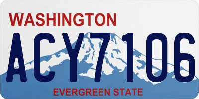 WA license plate ACY7106