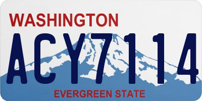 WA license plate ACY7114
