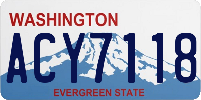 WA license plate ACY7118
