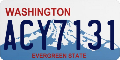 WA license plate ACY7131