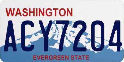 WA license plate ACY7204