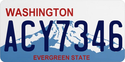 WA license plate ACY7346