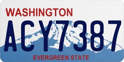 WA license plate ACY7387