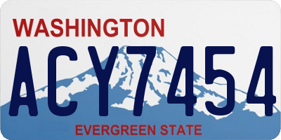 WA license plate ACY7454