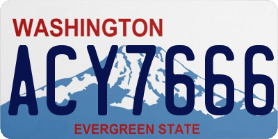 WA license plate ACY7666