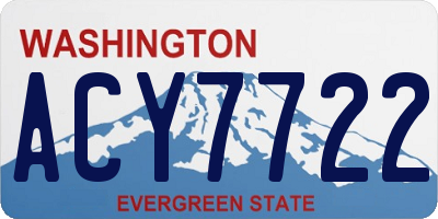WA license plate ACY7722