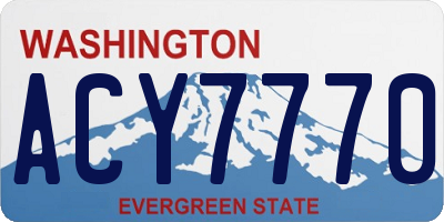 WA license plate ACY7770