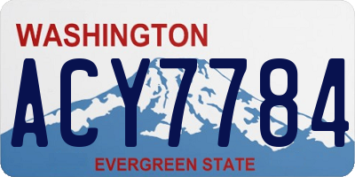 WA license plate ACY7784