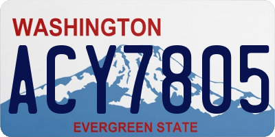 WA license plate ACY7805
