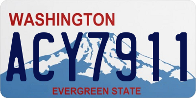 WA license plate ACY7911