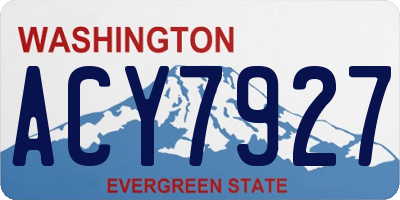 WA license plate ACY7927