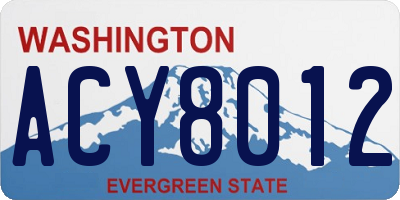 WA license plate ACY8012