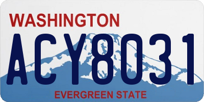 WA license plate ACY8031
