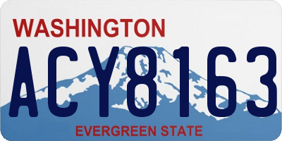 WA license plate ACY8163