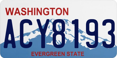 WA license plate ACY8193