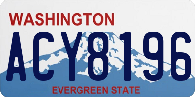 WA license plate ACY8196