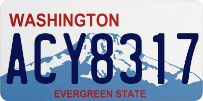 WA license plate ACY8317