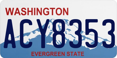 WA license plate ACY8353