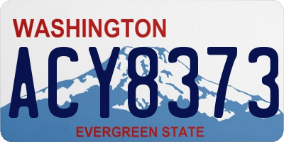WA license plate ACY8373