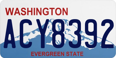 WA license plate ACY8392