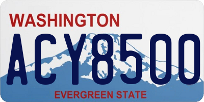 WA license plate ACY8500