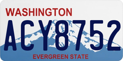 WA license plate ACY8752