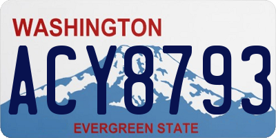 WA license plate ACY8793