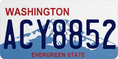 WA license plate ACY8852
