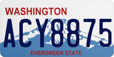 WA license plate ACY8875