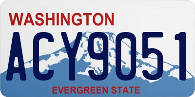 WA license plate ACY9051