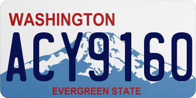WA license plate ACY9160