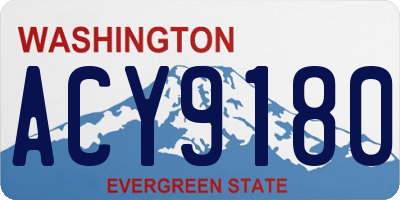 WA license plate ACY9180