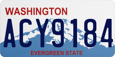 WA license plate ACY9184