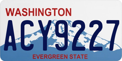 WA license plate ACY9227